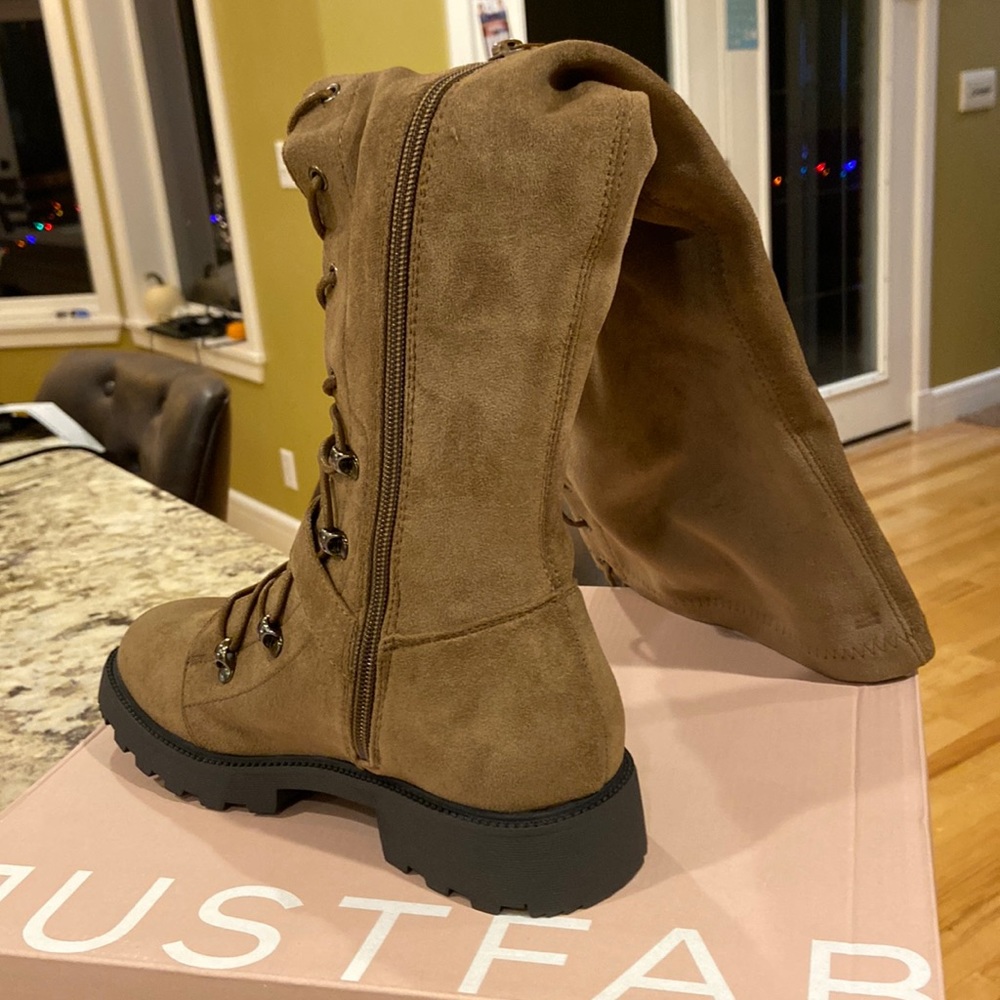 NWT JUSTFAB Phyllida over the knee lace up boot